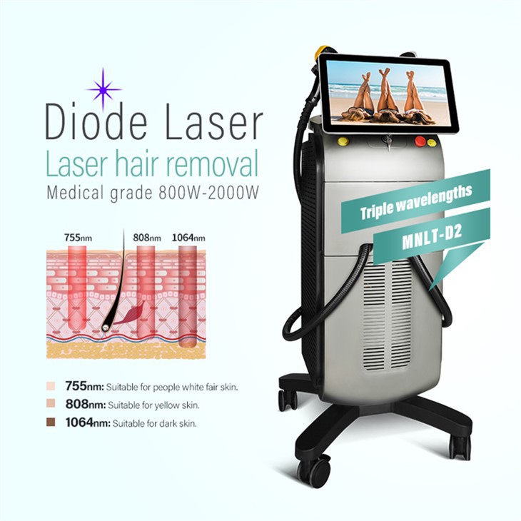 2000w Diode Laser 4 Ondas Hair Removal Machine Portable