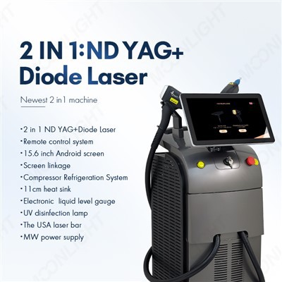 2-in-1 Diode Laser Hair Removal + ND YAG Tattoo Removal Machine